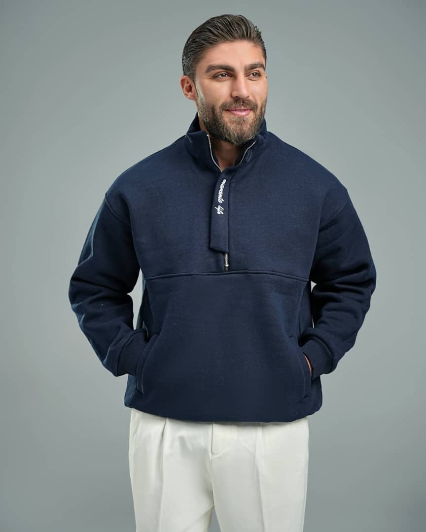 دورس مردانه سه نخ داخل کرک نیم زیپ پارچه ترک